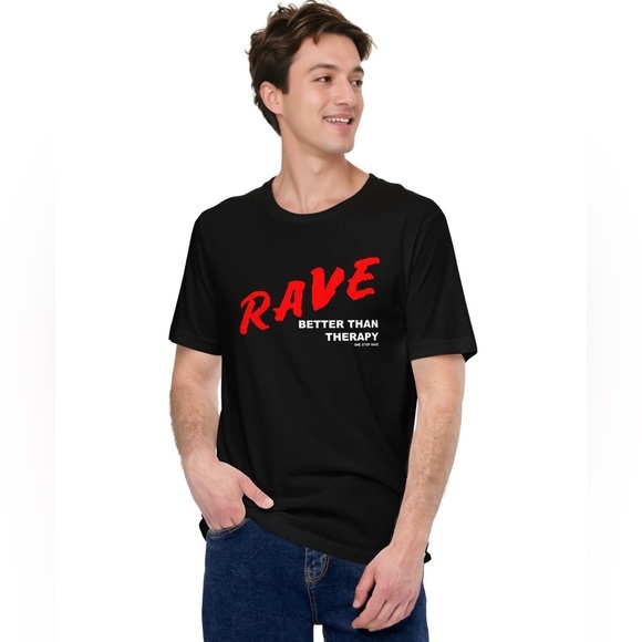 iHeartRaves Black and Red Short Sleeve Tee - Picture 1 of 4